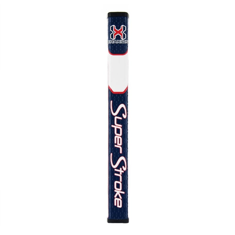 Super Stroke SuperStroke Traxion Pistol GT 1.0 Golf Putter Grip, Advanced Surface Texture that Improves Feedback and Tackiness, Minimize Grip Pressure with a Unique Parallel Design, Red/White/Blue - Image 1